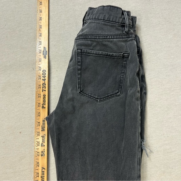 PACSUN Black Ripped High Rise Straight Leg Jeans Size 24 U - Picture 6 of 13